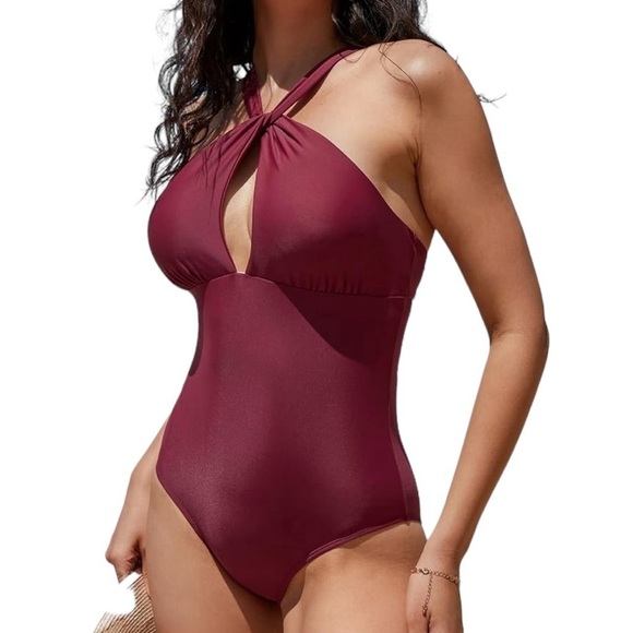 Cupshe Keeping it Cool Keyhole High Neck One Piece Swimsuit Women’s US M - Picture 1 of 7
